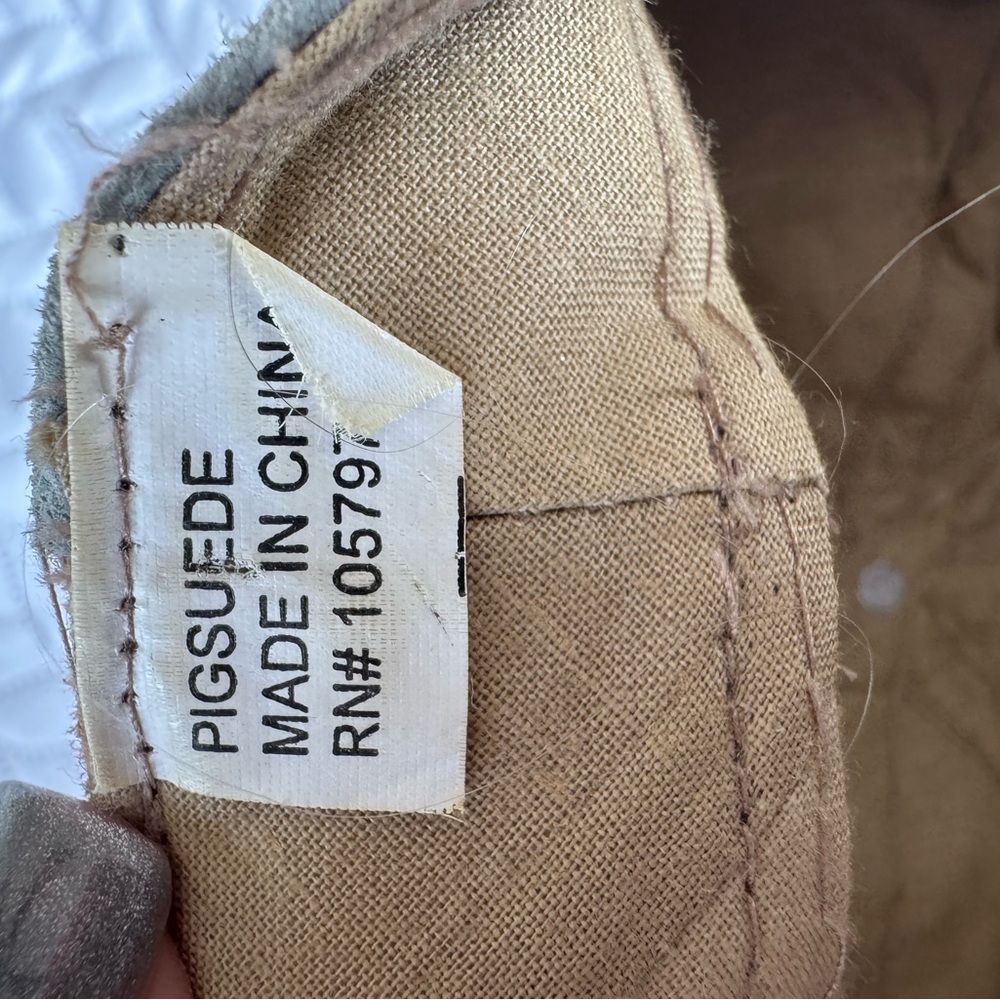 Vintage suede Patchwork Beige Blue Women's Hat pageboy - Picture 9 of 10
